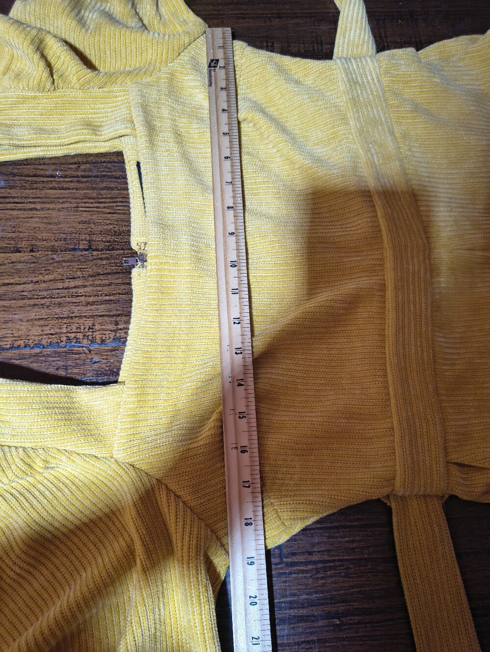 En Saison Yellow Corduroy Jumpsuit with Zip Detail - Picture 11 of 13